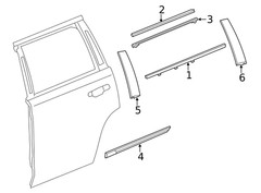 Genuine GM Rear Driver Side Door Window Frame Front Applique 84263146