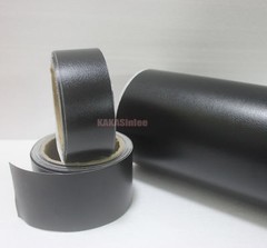 Decoration 4″ W Black Matte 3D Leather Grain Texture Vinyl Sticker Car Wrap AB