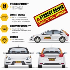 Please Be Patient Student Driver Magnet Car Signs Bumper Sticker Magnetic Decal