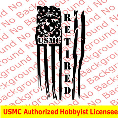 VERTICAL Distressed America USMC Retired Flag Vinyl Window EGA Decal AY053R