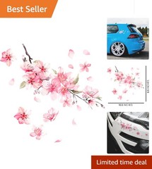 Elegant Pink Flower Vinyl Decal – Versatile Cherry Blossom Car & Home Decor
