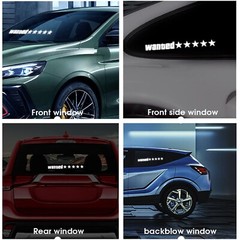 Wanted 5 Star Car Windshield Glow Panel Electric Marker Lamp Blue LED Decoration