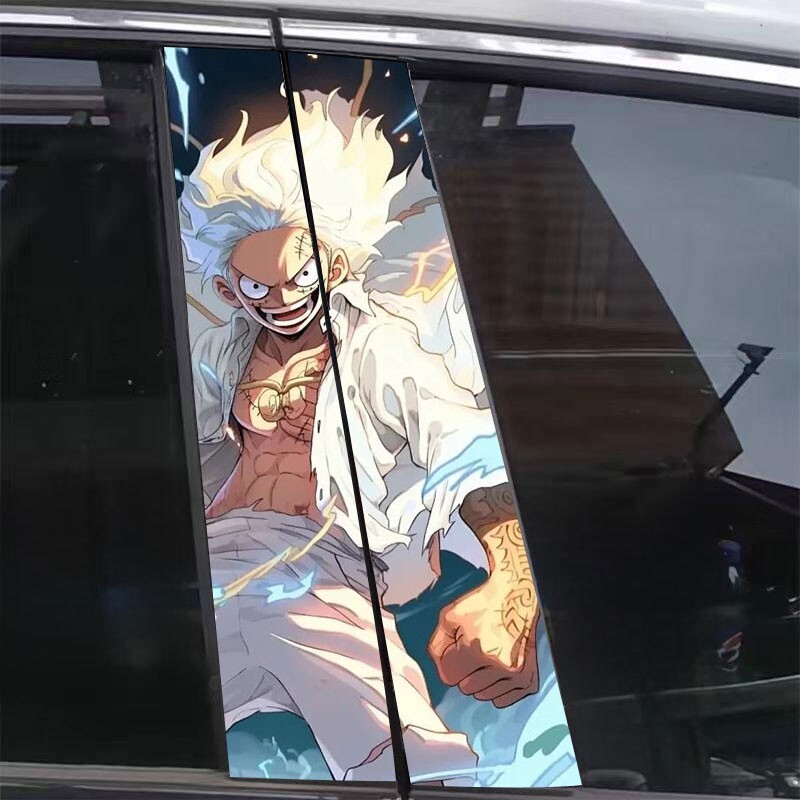 2pcs Onepiece Luffy Car Center Pillar Sticker B-pillar Protective Film