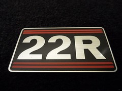 22R Engine Name Plate – Celica Corona Pickup 4Runner – Genuine Toyota – 22R