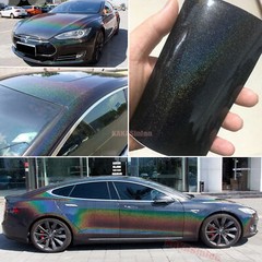 65FT – Full Car SUV Wrap Iridescence Rainbow Pearl Glossy Vinyl Sticker Black US