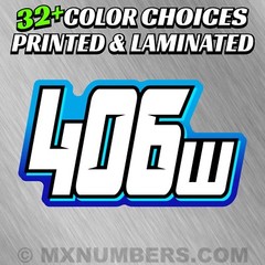 3 Custom Racing Number Plate Decals 4 Colors SX MX ATV Go Kart Dirt Bike Trial