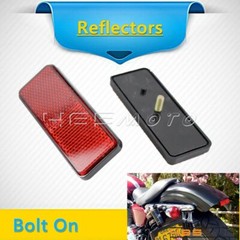 PMMA Motorcycle ATV Rectangle Reflectors Warning Bolt On Reflector Plate -Red