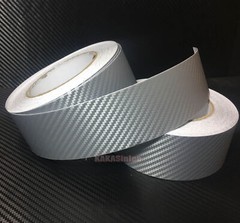3D Silver / Sheet Car PVC Grain Carbon Fiber Vinyl Tape Wrap Sticker Decors Trim