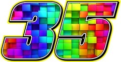 Multi Color Race car numbers vinyl graphic decal set imca dirt late model