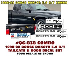 SP QG-838 1998 1999 2000 2001 2002 Dodge Dakota 5.9 R/T Decal Kit – COMBO