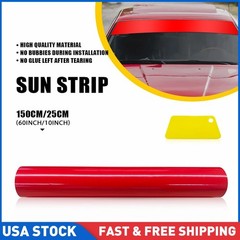 1PCS 60″x10″ Red Windshield Sun Visor Vinyl Decal Strip Film Banner Sticker K