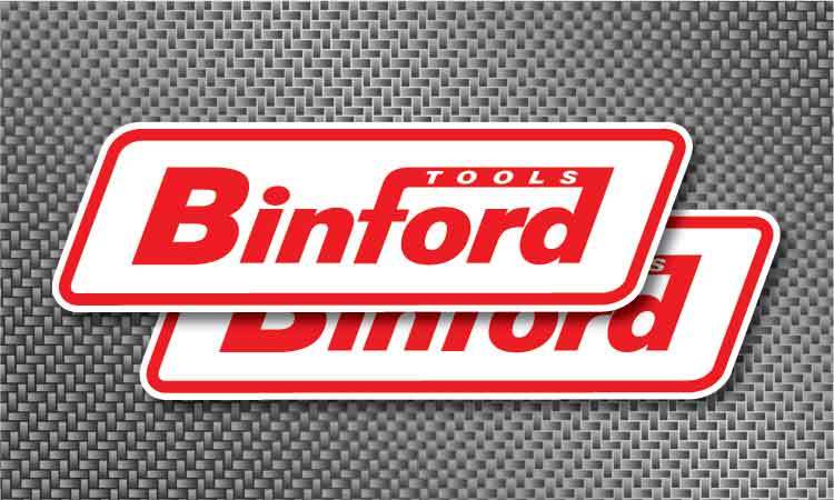 2x BINFORD Tools 8″ RED Sticker Decals Bumper Toolbox Truck Home Improvement TV