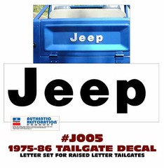GE-QJ-J005 1975-1986 JEEP CJ – JEEP TAILGATE LETTER KIT – RAISED LETTER DECAL