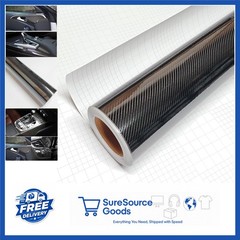 Vinyl Wrap Sticker 6D Black Carbon Fiber 120″ x 60″ Self-Adhesive Anti-Wrinkle