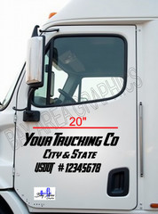 TRUCK DOOR DECALS SET X2 CUSTOM USDOT COMPANY NAME CITY STATE VINYL