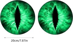 Beast Eyes Headlight Decals Round 3D Stereo Eyes Headlight Decal Stickers Green