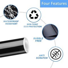 Gloss Black Vinyl Wrap for Chrome Delete, 3 Inch x 30ft Automotive Grade Self…