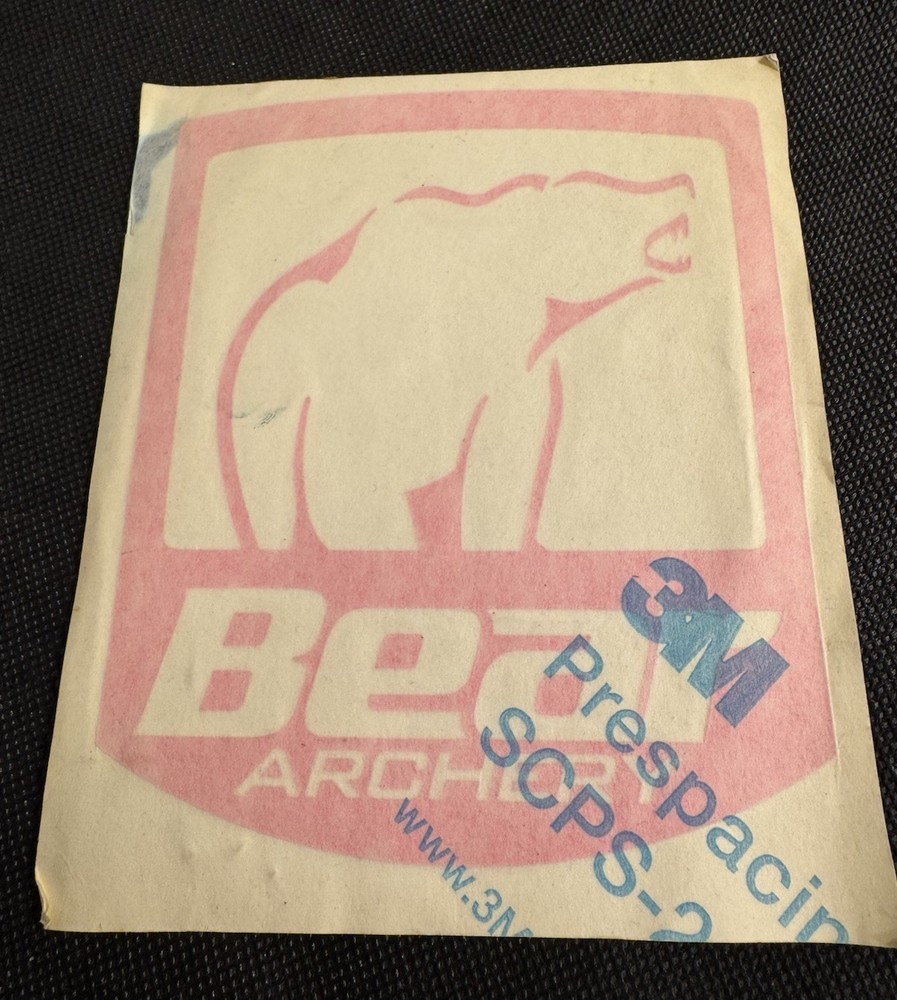 BEAR ARCHERY Logo Pink VINYL 5”x6” DECAL Medium Size STICKER Flair NEW!!