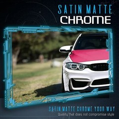 Satin Matte Chrome High Metallic Vinyl Film Wrap Sticker Bubble Free Air – PINK