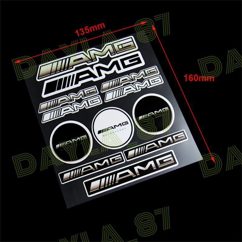 For AMG Mercedes Benz Reflective Car Door Window Vinyl Decal Sticker -12pcs(Set)
