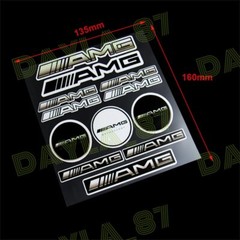 For AMG Mercedes Benz Reflective Car Door Window Vinyl Decal Sticker -12pcs(Set)