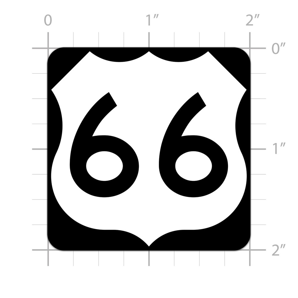US Route 66 Sign Sticker for water bottle phone tumbler hard hat