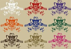 Cowboy Skull Rodeo Guns Custom Name Car Truck Window Laptop Vinyl Decal Sticker
