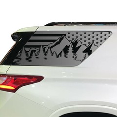 USA Flag Decals fits Chevy Traverse Rear window 2018-2022 LT LS Premier QR2-CM1