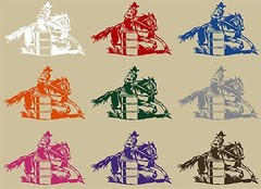 Large Barrel Racing Cowgirl Rodeo Horse Car Truck Window Vinyl Decal Sticker