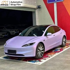 5ft x50ft PET Car Wrap Vinyl Matte Silver Phantom Purple Air Release Bubble Free