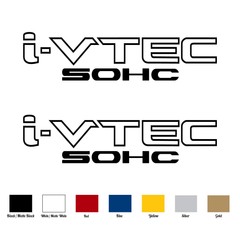 (2x) i-VTEC SOHC ( 10″ x 2.5″) Vinyl Decal Sticker for Honda Accord Civic Si RS