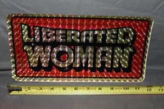 Chroma Graphics Vintage Spectra 70s 80s Auto License Plate Decal Liberated Woman