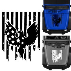 Black American USA Flag Vinyl Decal Sticker Car Truck Window Hood Decoration