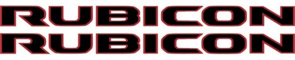 Rubicon Hood Letter Decal Set – Black with Red Outline