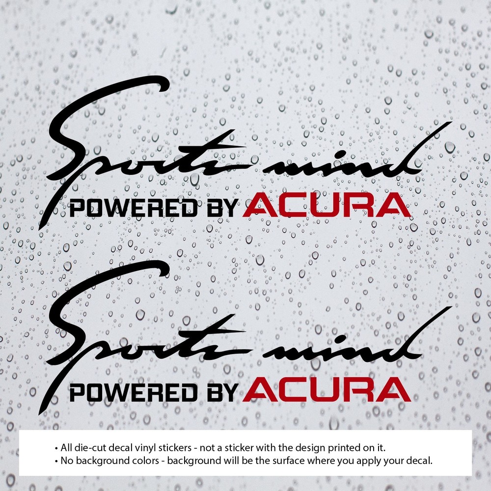 (2x) SPORTS MIND Decal Vinyl Stickers (10″ x 3.75″) For Acura Cars
