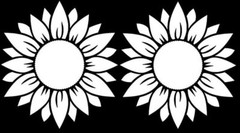 Sunflower – TWO Pack – 4″ Light Orange, Black or White Vinyl decal Window Laptop