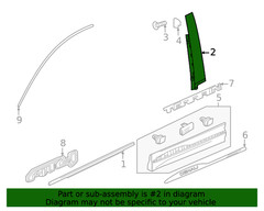 Genuine GM Front Driver Side Door Window Frame Rear Applique 84687061