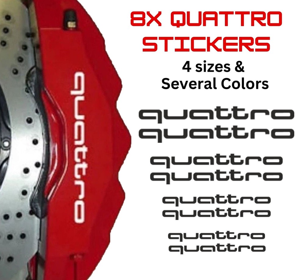 8x Audi Quattro Brake Caliper Decal Stickers / Car Decals / Car Stickers