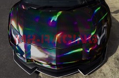 Holographic Carbon Fiber Black Laser Chrome Vinyl Wrap Sheet Film Decal Sticker