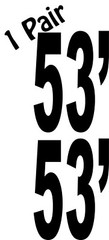 53′ Trailer Length Tractor Safety Decal Sticker 8.5″ High x 11.5″ Wide Pair (2)