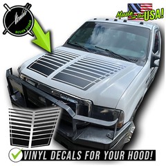 Hood Strobe Racing Stripes Decals Fits- 1999-2006 Super Duty F250 F350 Lariat
