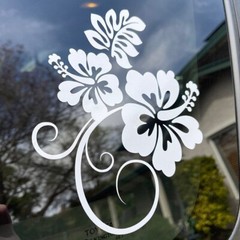 Hibiscus Flowers Vinyl Decal Set 002 for Cars Trucks Suvs Laptop