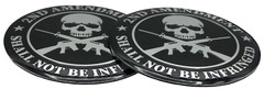 2x Metal 2nd Amendment Decal Sticker Emblem Badge Auto Car Truck Dome 2.20″