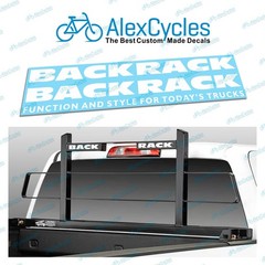 BACK RACK Replacement White Vinyl Decals STICKER Set Truck Split Word 9″ Each