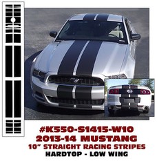 K550 2013-14 MUSTANG 10″ LEMANS STRAIGHT STRIPES – HARDTOP – LOW WING