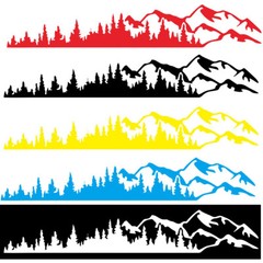 For Camper RV Trailer Truck Car Body Forest Mountain Graphic Stickers Decal