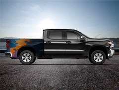Blue Hexagon Color Block Truck Wrap Vinyl Bed Side Graphic Decal Tailgate DSPS