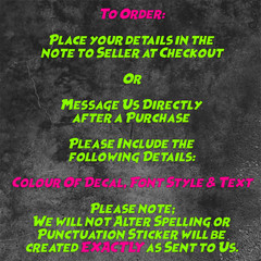 700mm CUSTOM STICKER – Vinyl Text Lettering Decal Name Shop Car Window Van Fun