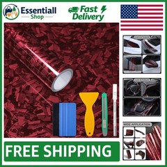 DIY Self-Adhesive Forged Carbon Wrap Film 1ft x 5ft With Installation Tools