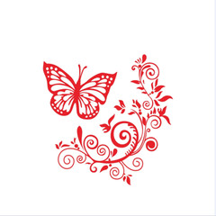 Butterfly Flower Graphics Decals Car Exterior Body Vinyl Sticker DIY Decoration